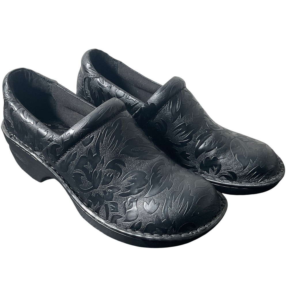 b.o.c. Born Concept Women Black Embossed Floral Clogs BC0011109 Size 8.5 M